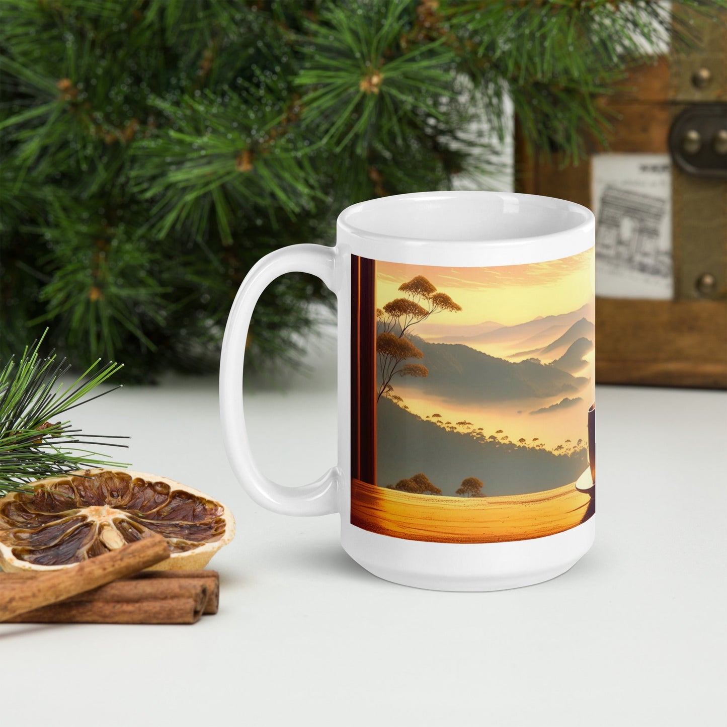 White glossy mug - "Good Morning" - Day Off Mood