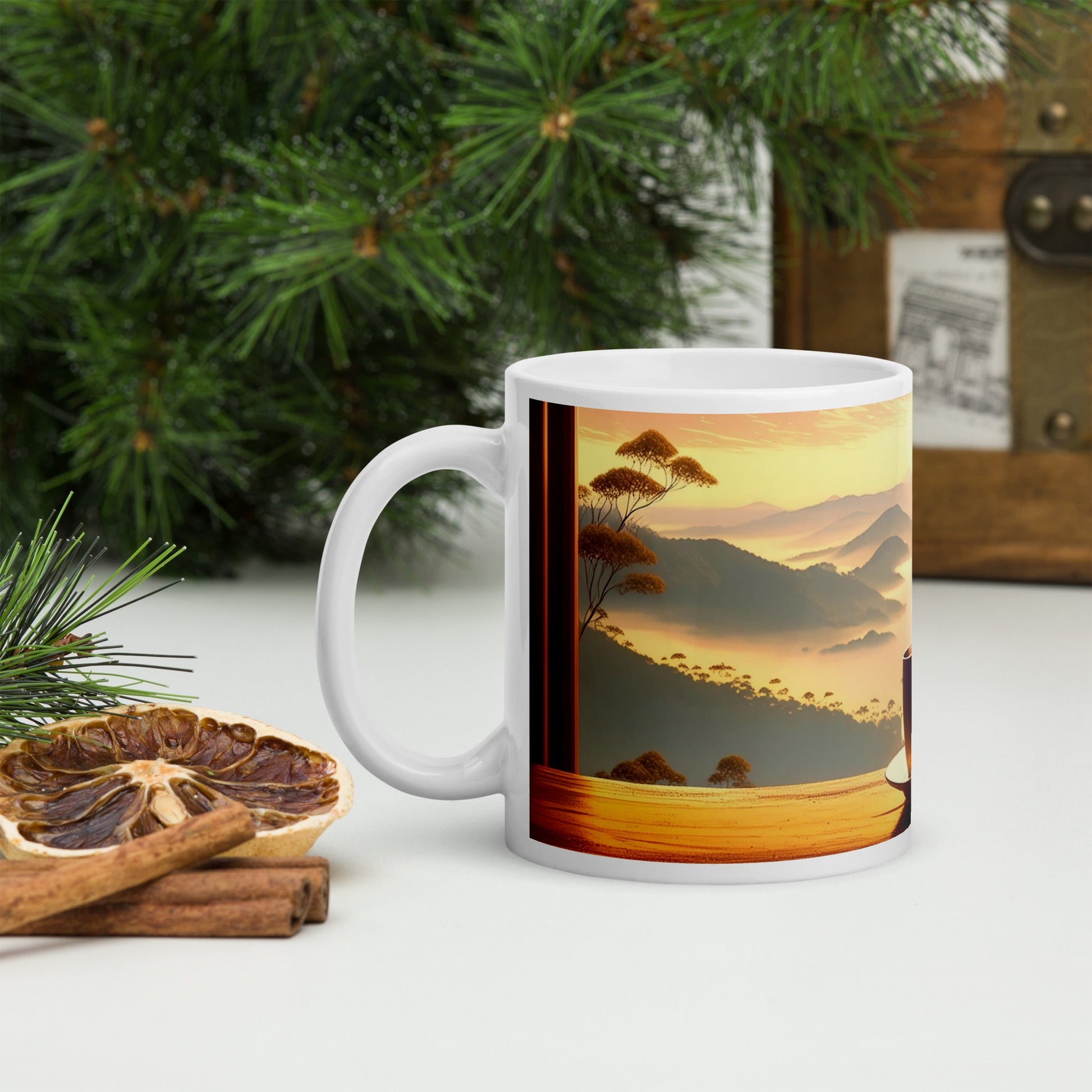 White glossy mug - "Good Morning" - Day Off Mood