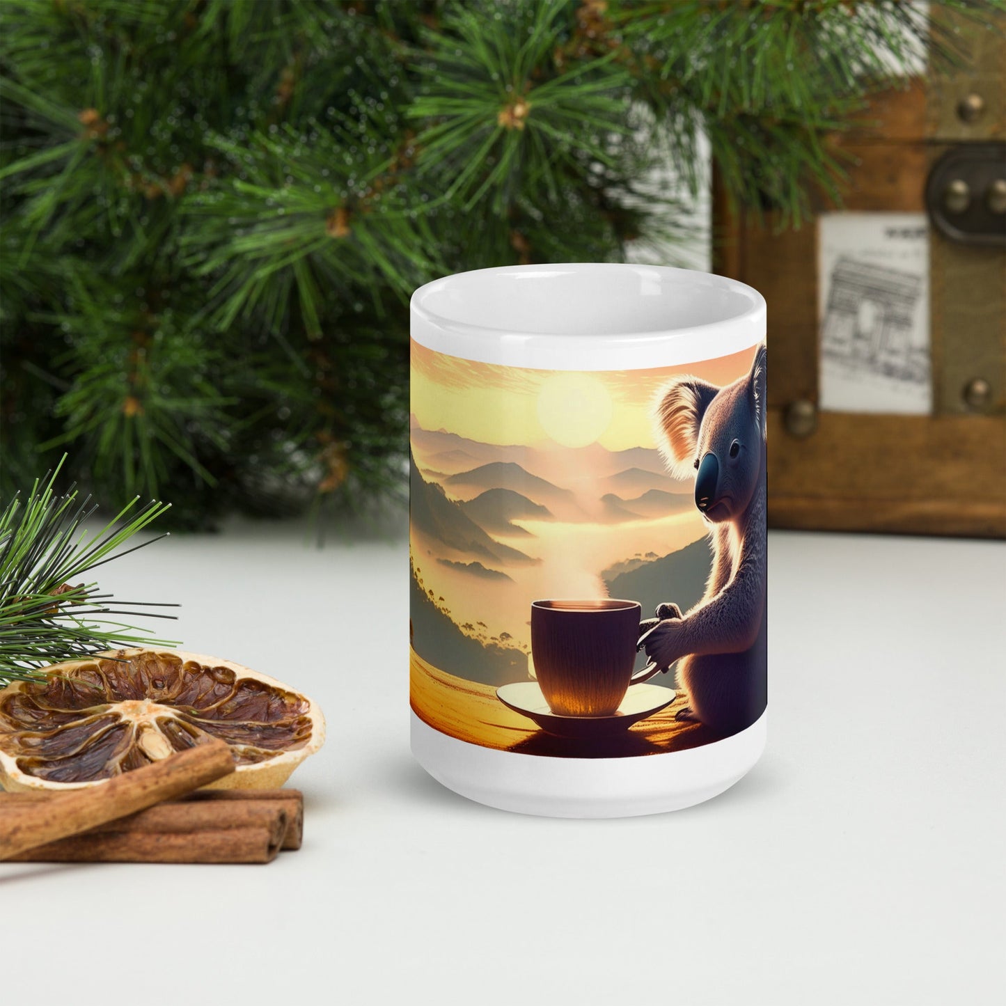 White glossy mug - "Good Morning" - Day Off Mood