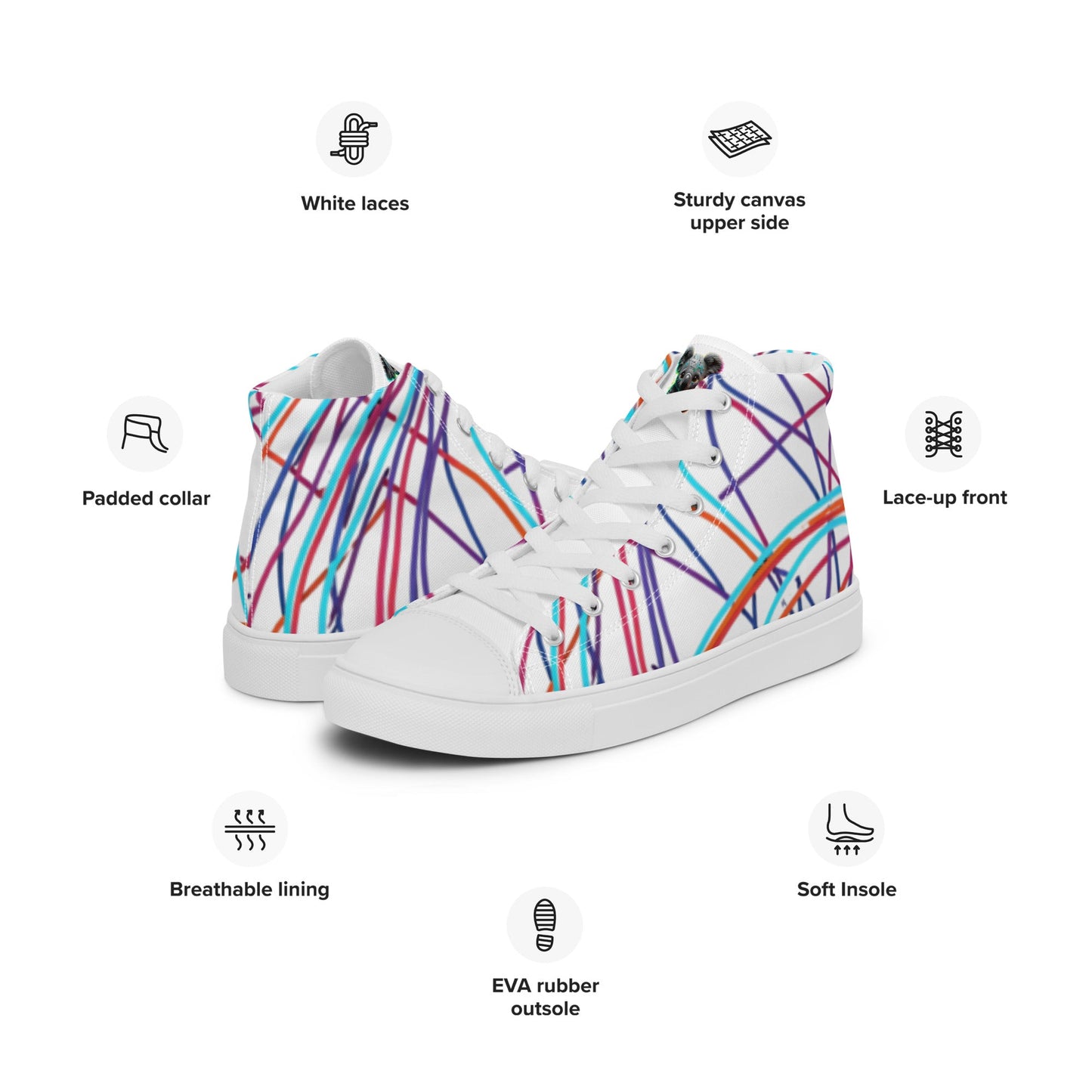 Women’s Day Off Mood high top canvas shoes - Pattern 2 - Day Off Mood