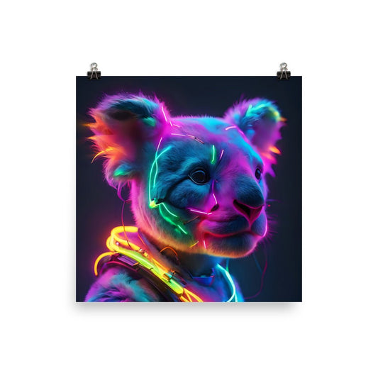 Koala Electric Neon Poster - Wall Art - Day Off Mood